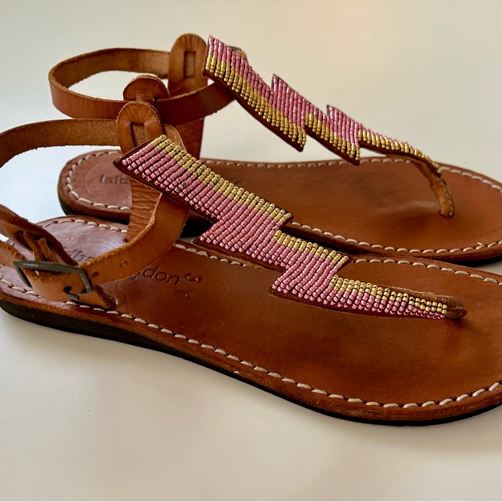 Anthropologie Laidback London Lightning Bolt Sandals• Sz 36 - Picture 2 of 16